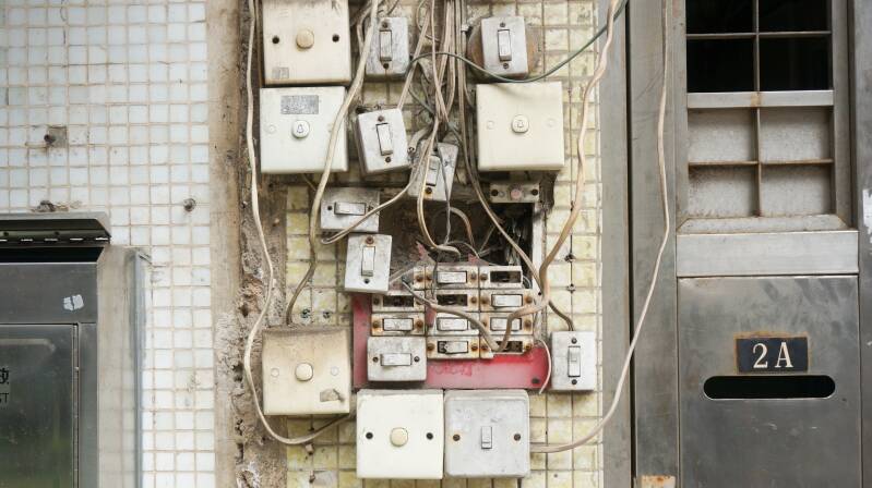 image of many electrical switches