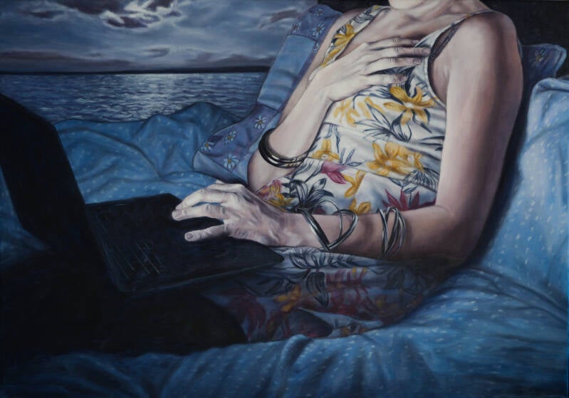 Laptop Light 20, Oil on canvas, 80x100 cm, 2025.