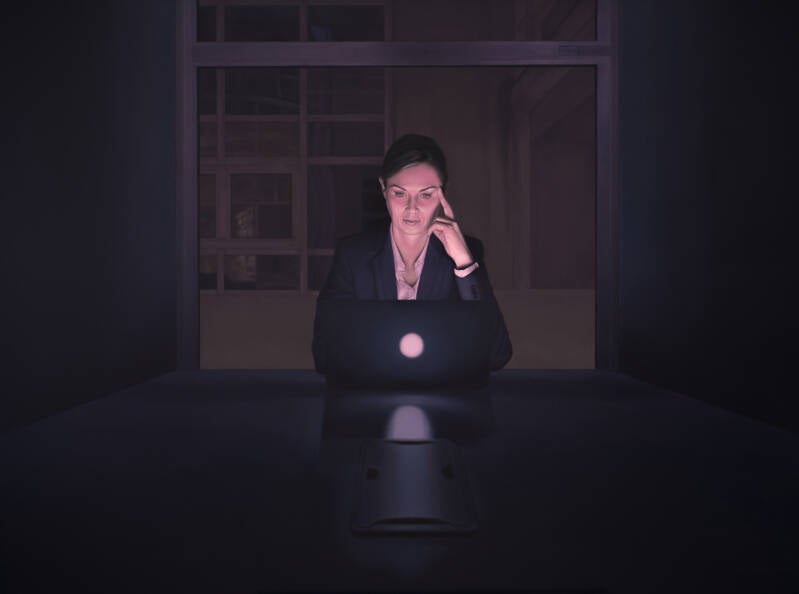 Laptop Light 7, oil on canvas, 170x230 cm, 2020.