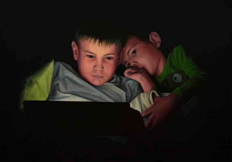 Tablet light 2, 70x100 cm, oil on canvas, 2016