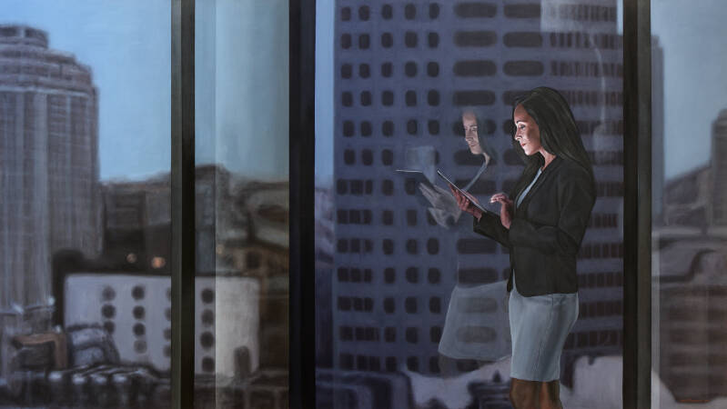 Tablet Light 3, 170x300 cm,diptych, oil on canvas, 2019