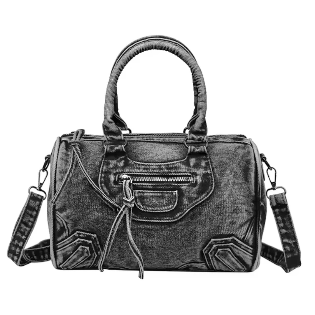 Denim medium tas - Zwart