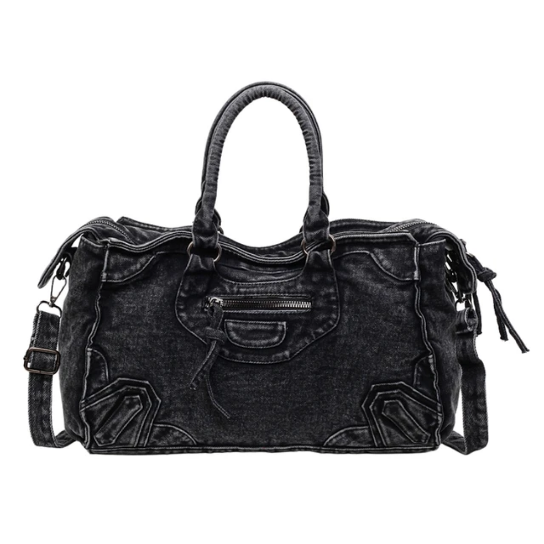 Denim Tas Zwart-Large
