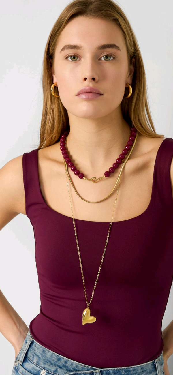 Kralen Ketting Paars 12 mm