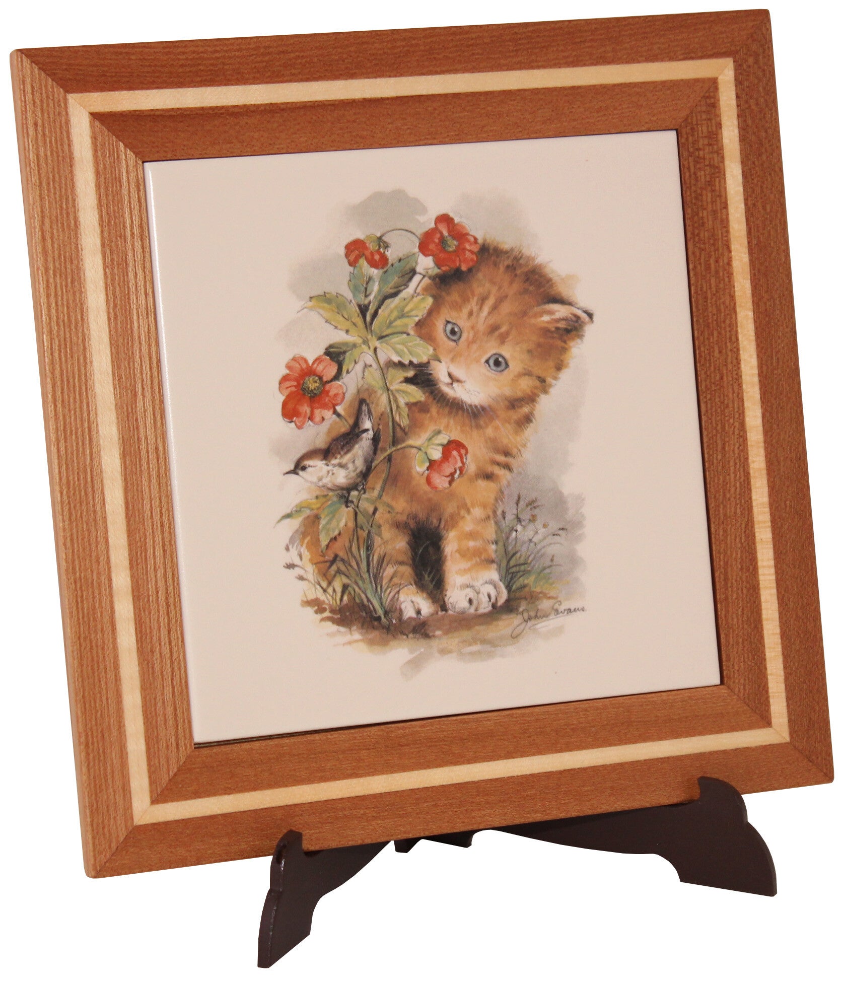Katze mit Alpenblumen 1