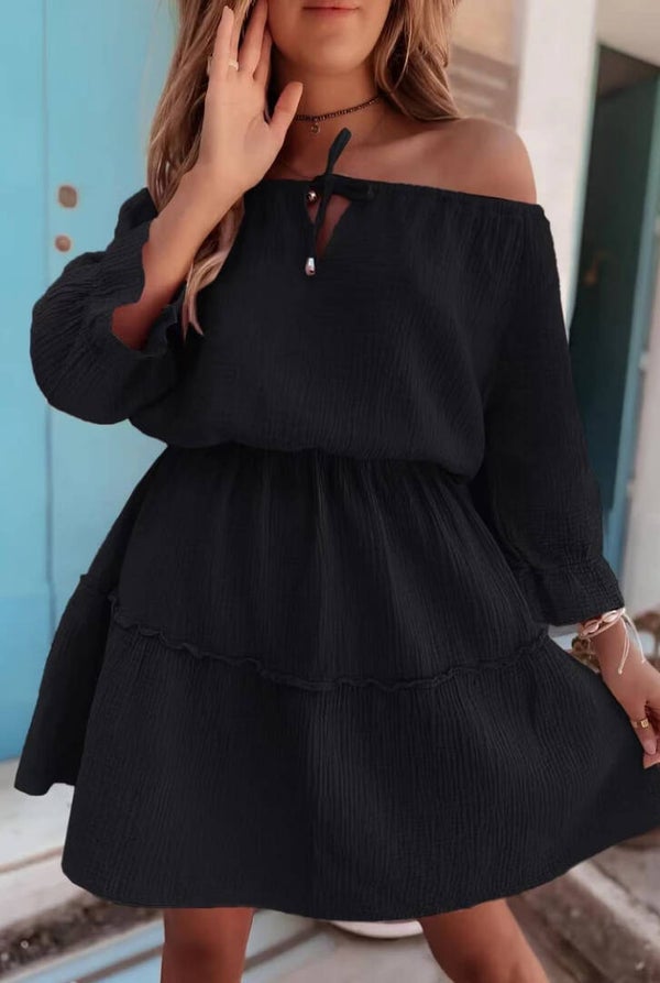 Anaïs - Off-shoulder tetra jurk