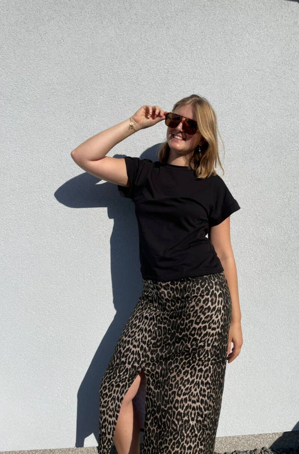 Wild leopard long skirt