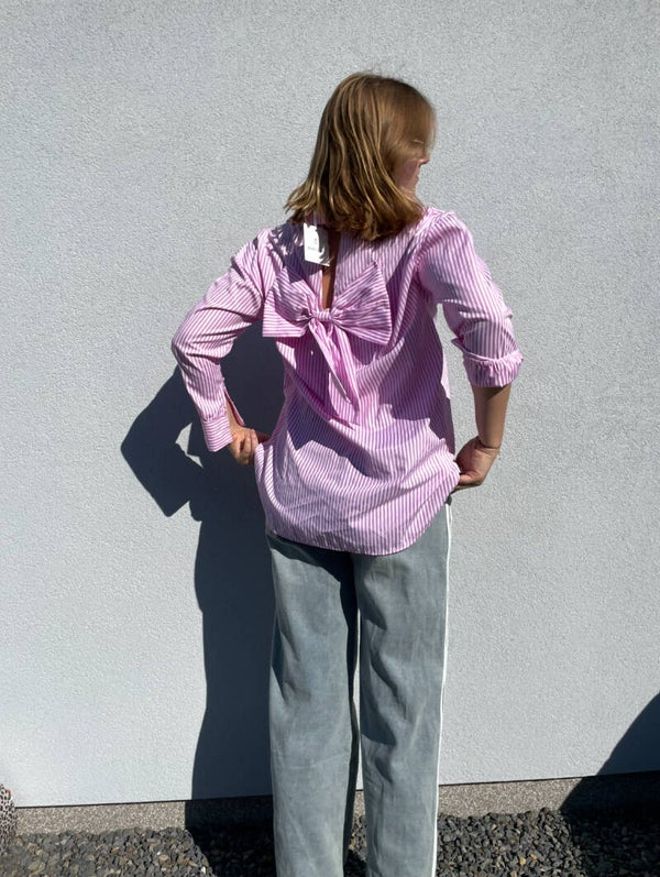 Anais - Back Bow Stripe Blouse