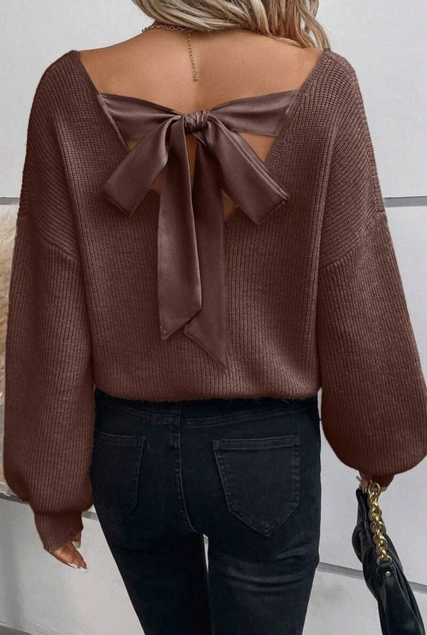 Anaïs-Back Bow Beauty Knit (brown)