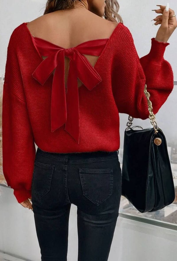 Anaïs-Back Bow Beauty Knit (red)