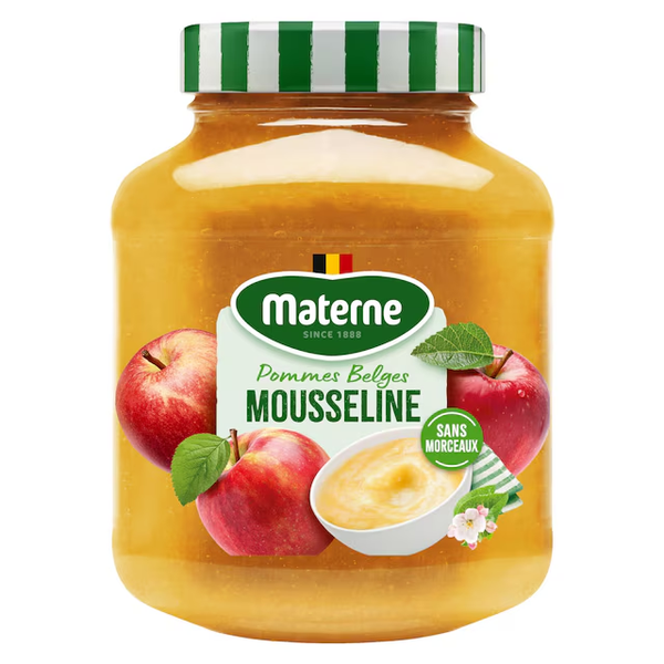 Materne Appelmoes Mousseline – Belgische appels – 720 g