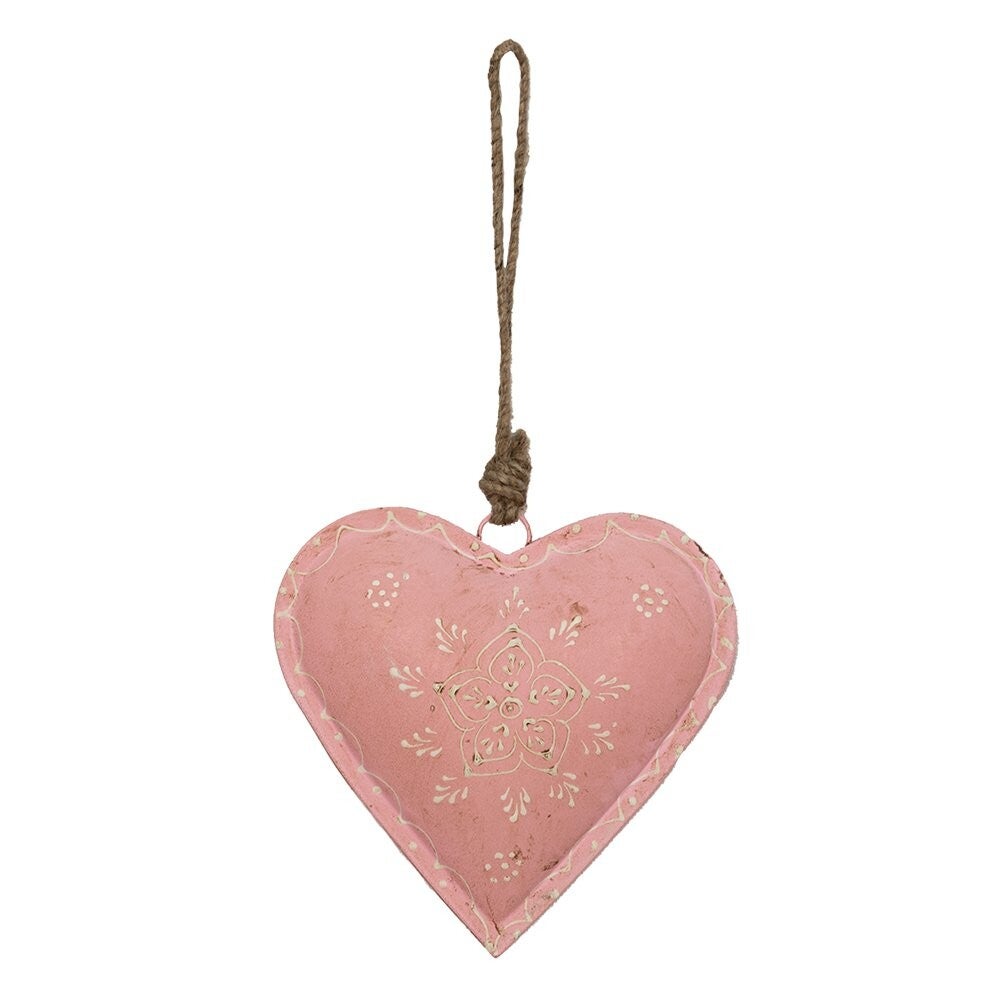 Hanger Hart 14x4x14 cm Roze IJzer Woondecoratie