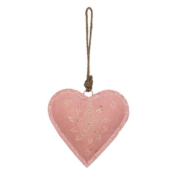 Hanger Hart 14x4x14 cm Roze IJzer Woondecoratie
