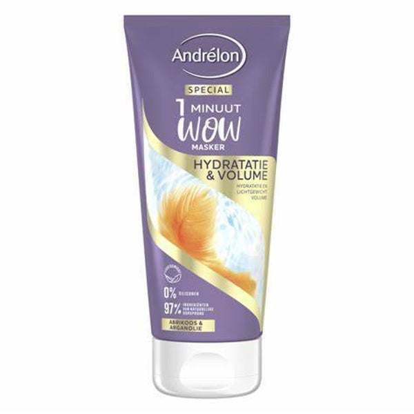 Andrélon – 1 Minuut WOW Masker Hydratatie & Volume (180 ml)