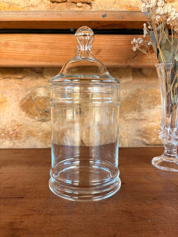 Pot d’apothicaire ancien en verre