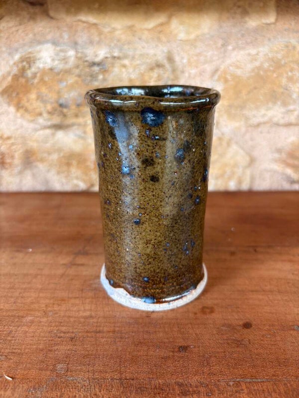 Vase cylindrique en grès émaillé