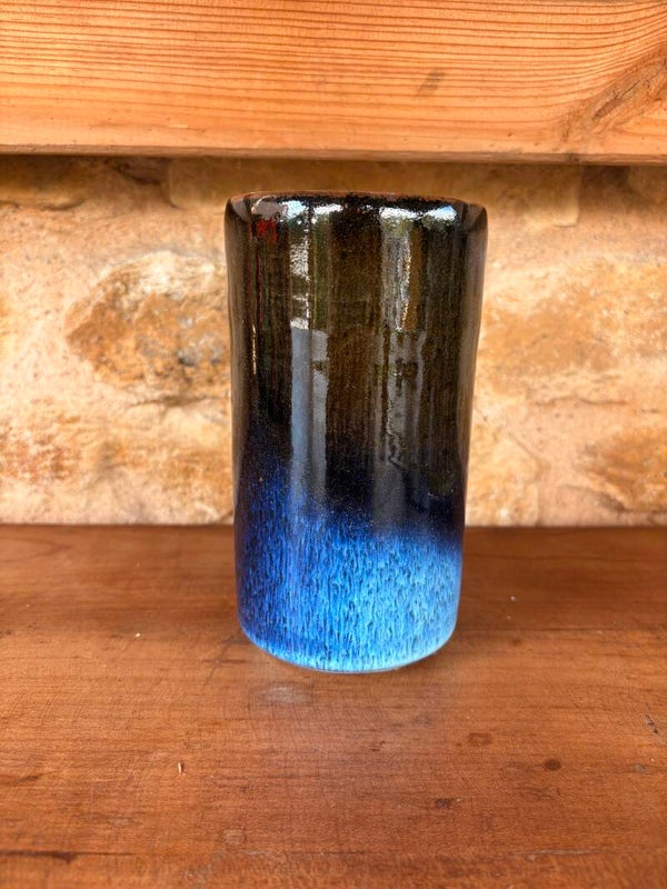 Vase vintage en grès émaillé – inspiration japonaise