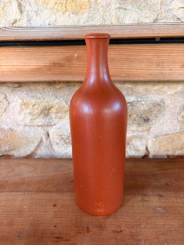 Bouteille céramique orangée