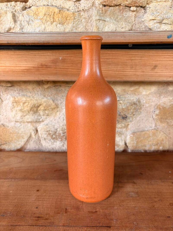 Bouteille céramique orangée