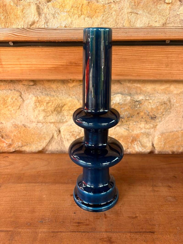 Grand vase en céramique bleu