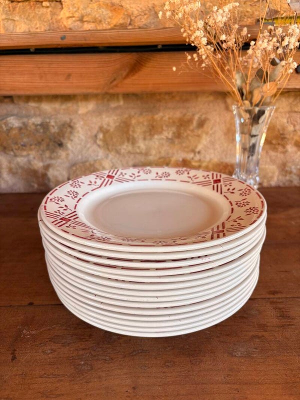 14 assiettes anciennes Digoin Sarreguemines Ceüse