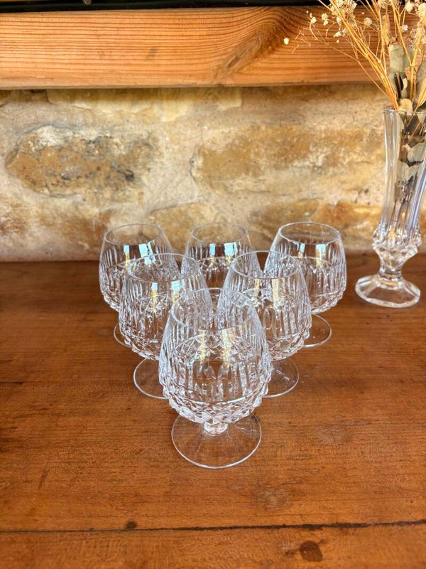 Lot de 6 verres à digestif en cristal – Cristallerie de Lorraine