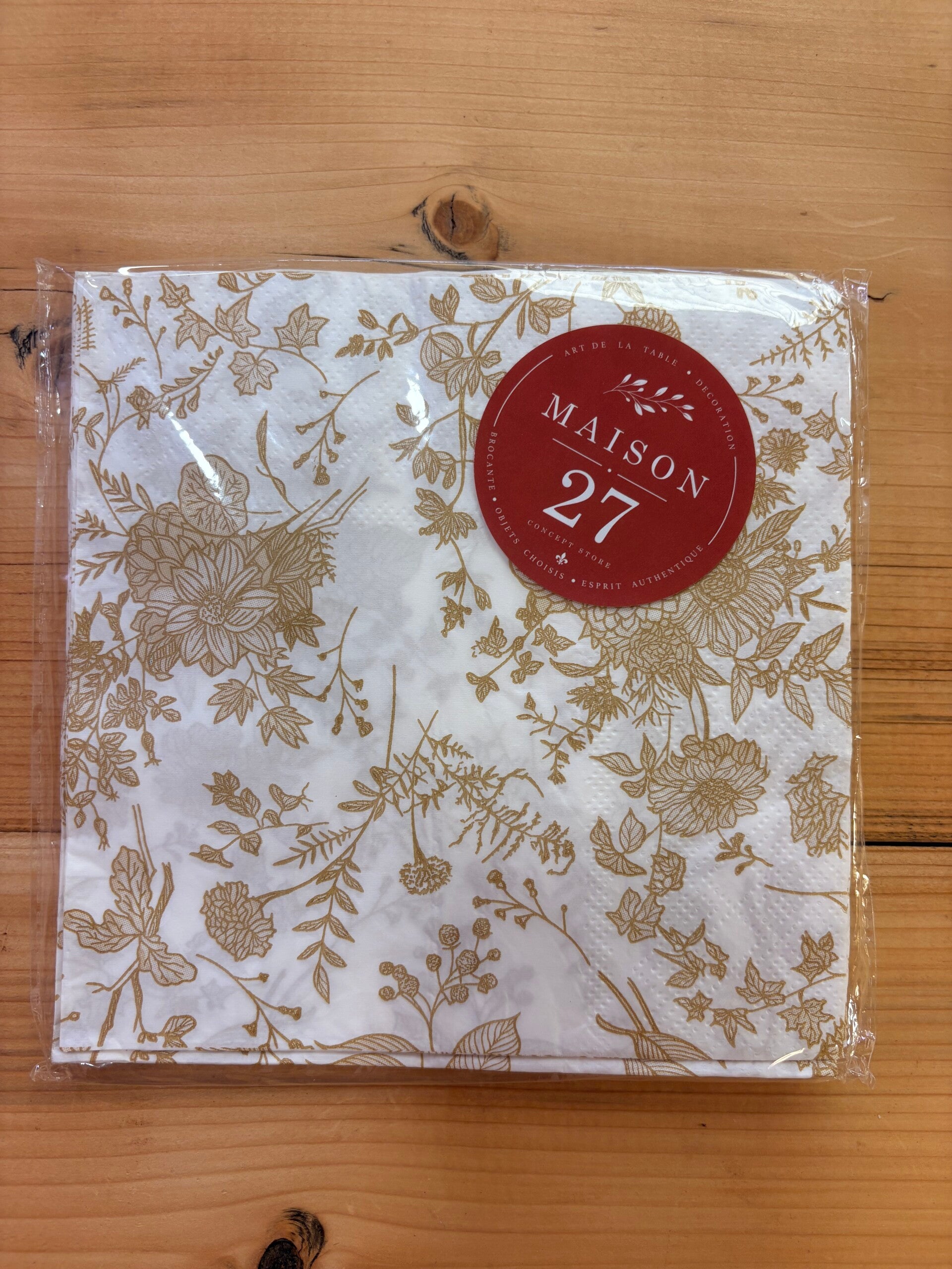 Lot de 20 serviettes en papier à motifs floraux