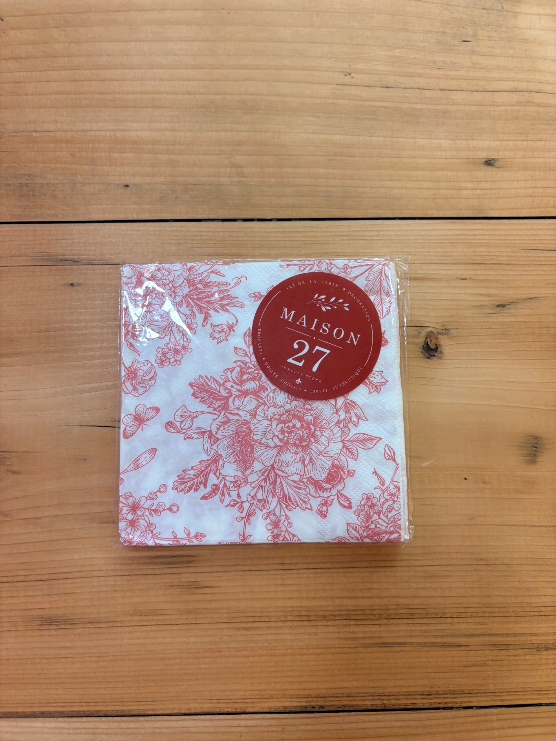 Lot de 20 petites serviettes en papier à motifs floraux rose poudré