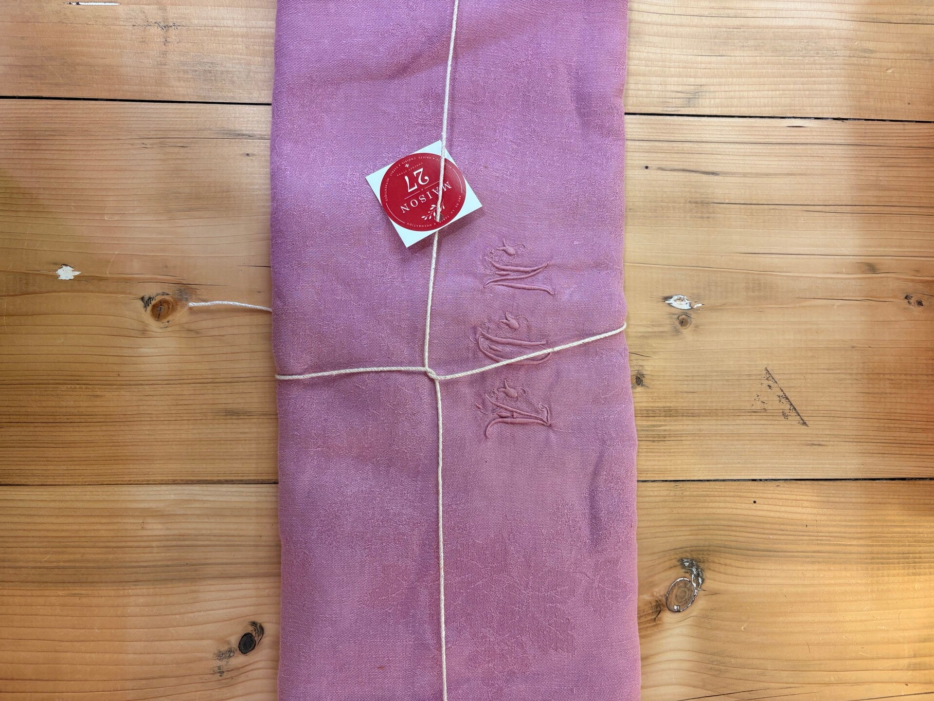 Nappe ancienne revisitée – Rose indien