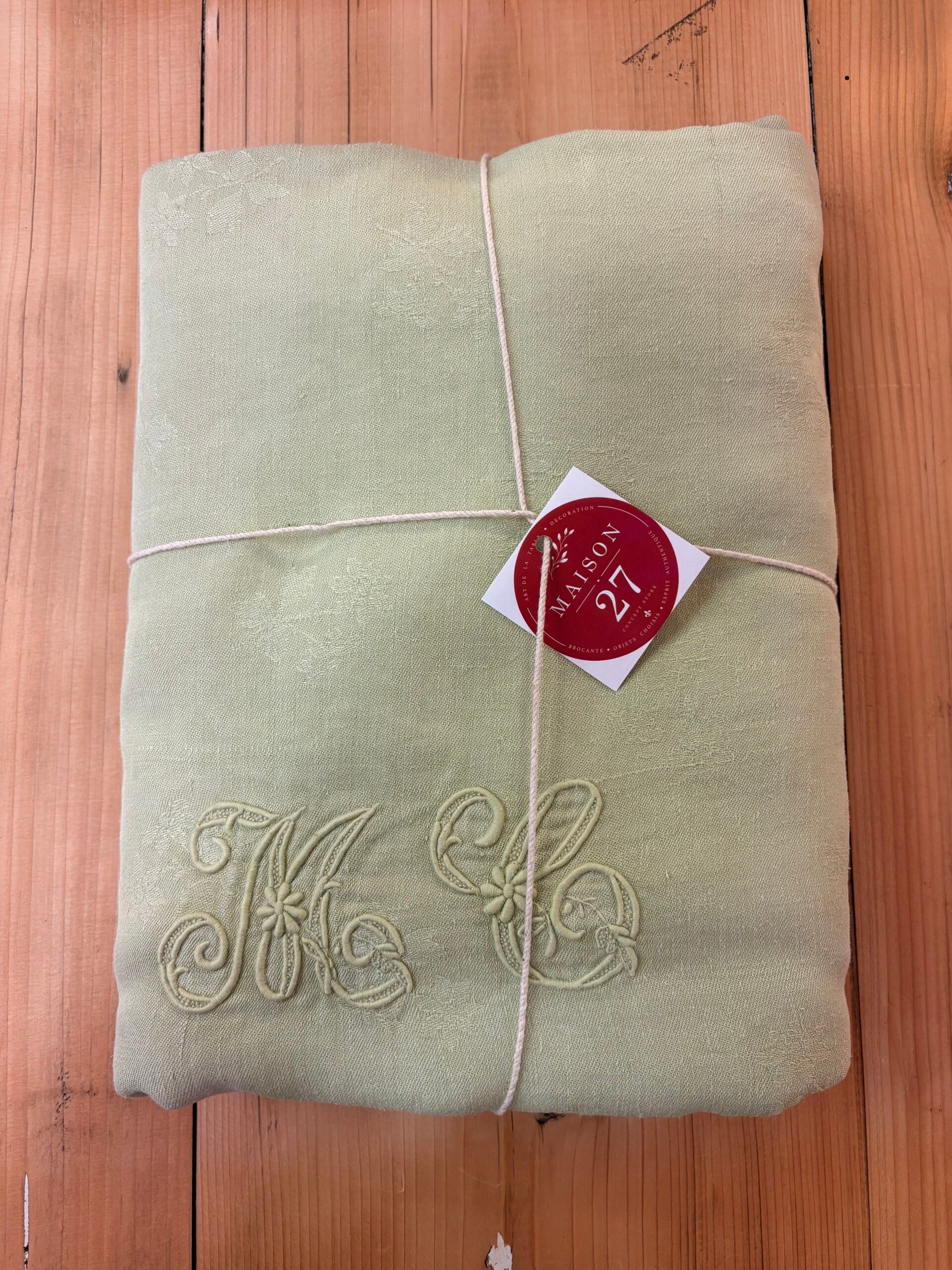 Nappe ancienne revisitée – Vert amande