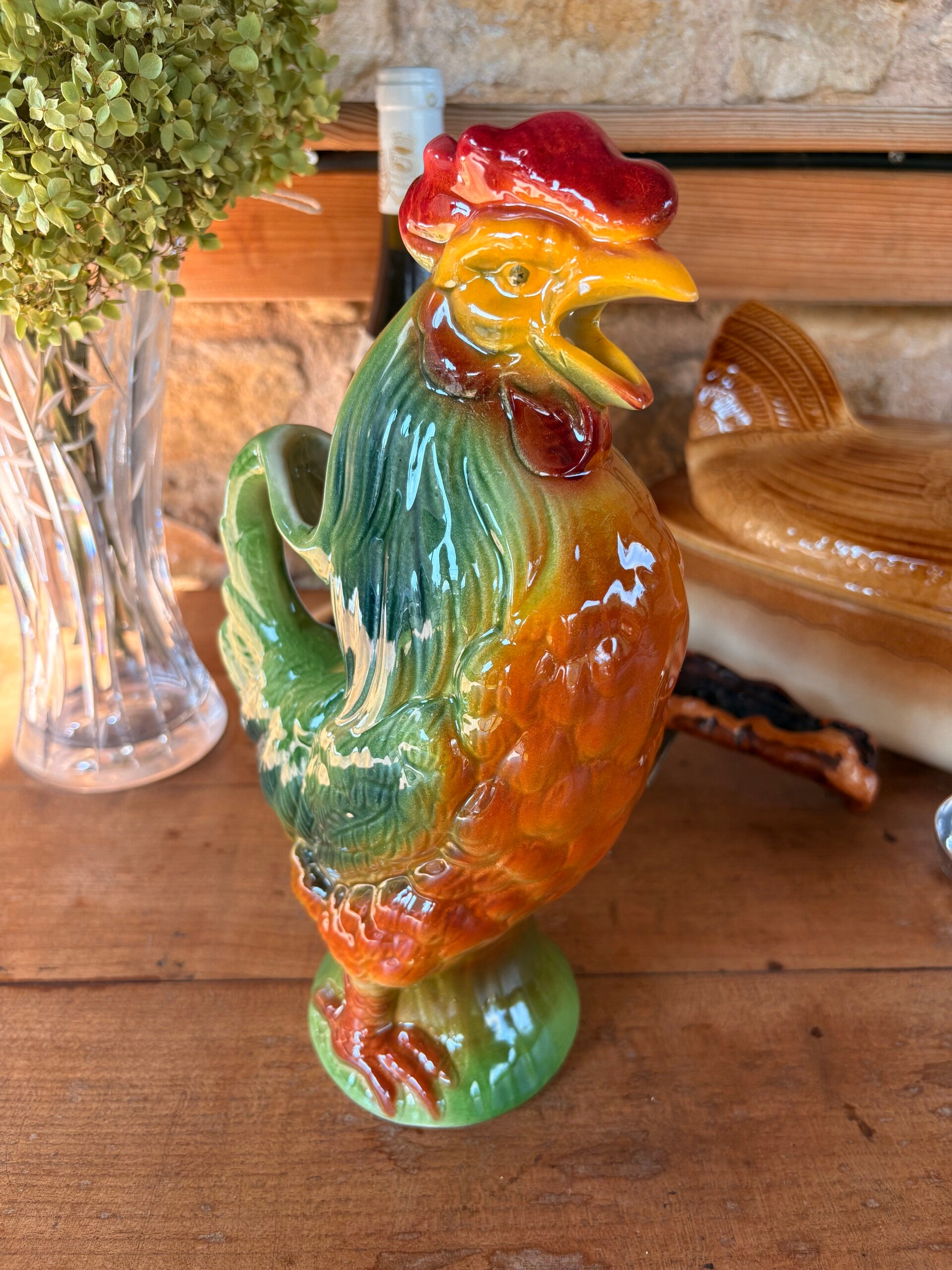 Pichet coq vintage en céramique – Saint-Clément France