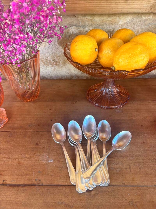 Lot de 11 petites cuillères à dessert en métal argenté – François Frionnet