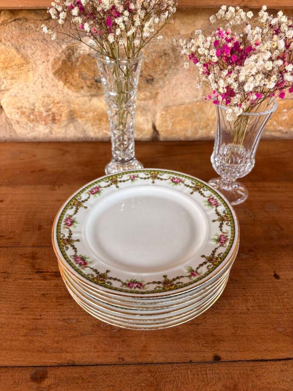 Lot de 7 petites assiettes anciennes Raynaud Limoges