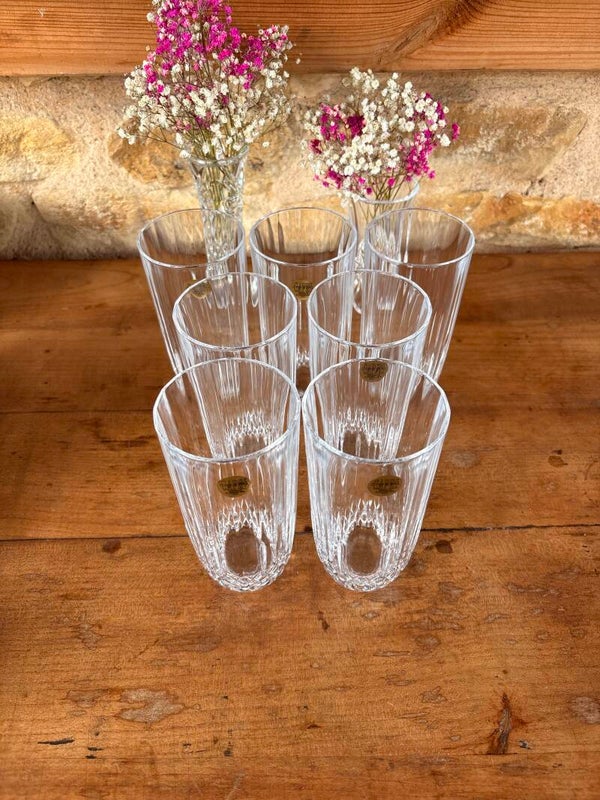 Lot de 7 verres en cristal Capri Crystal