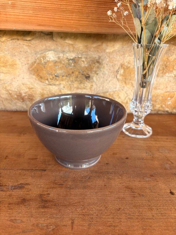 Bol vintage en céramique taupe