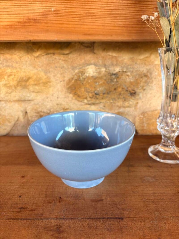 Bol vintage en céramique émaillée bleu gris – Made in Italy