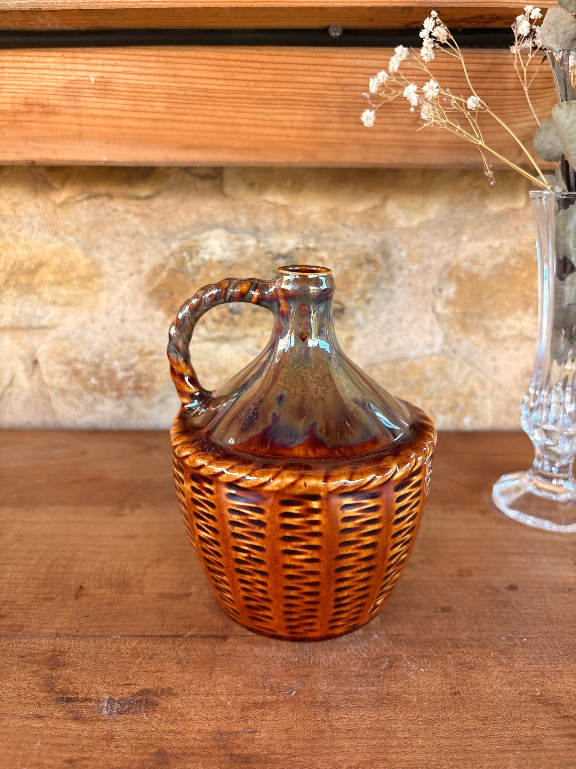 Petit pichet vintage en céramique émaillée