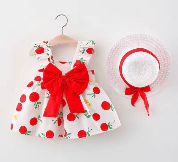 apple red baby dress