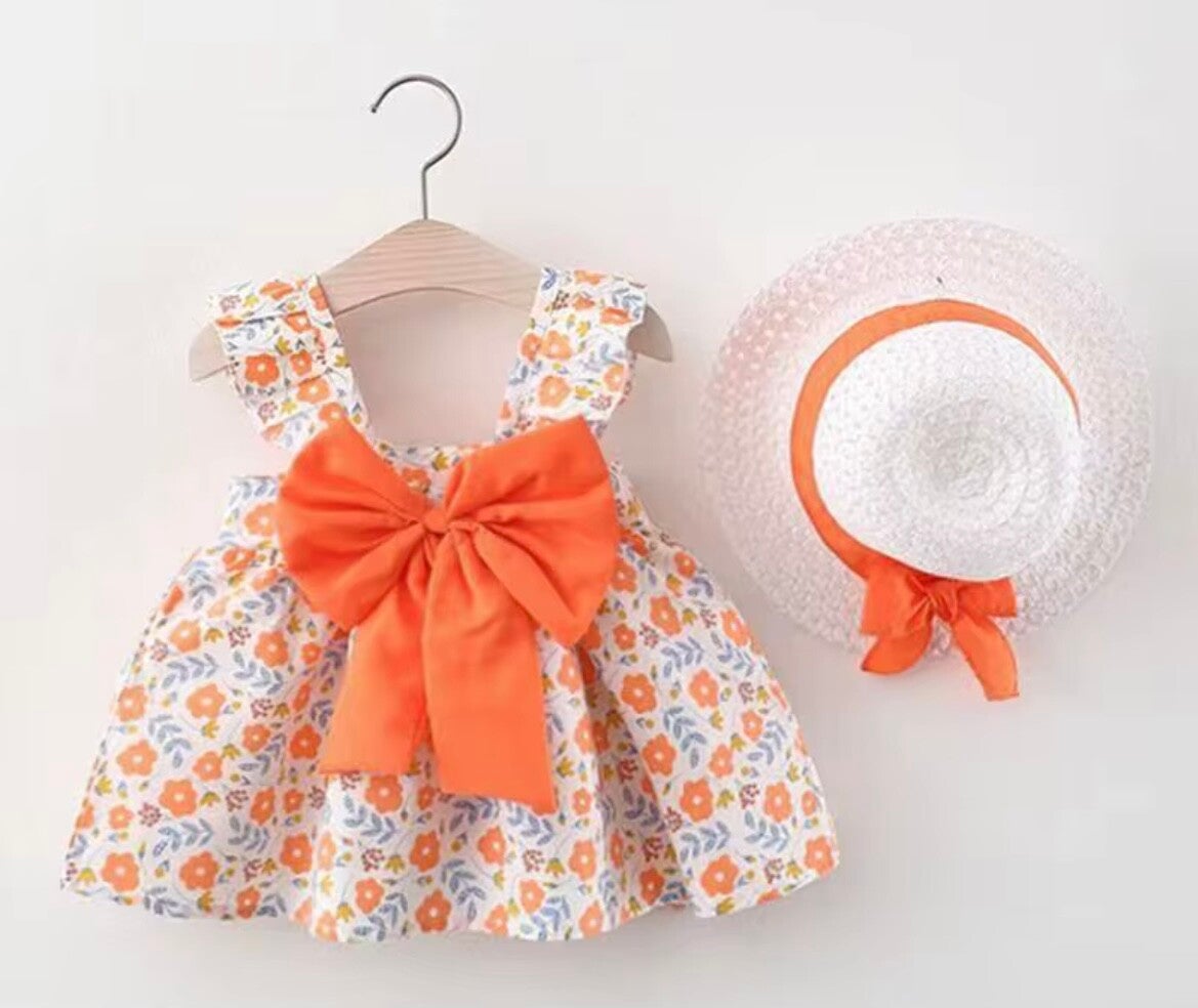 flower orange baby dress