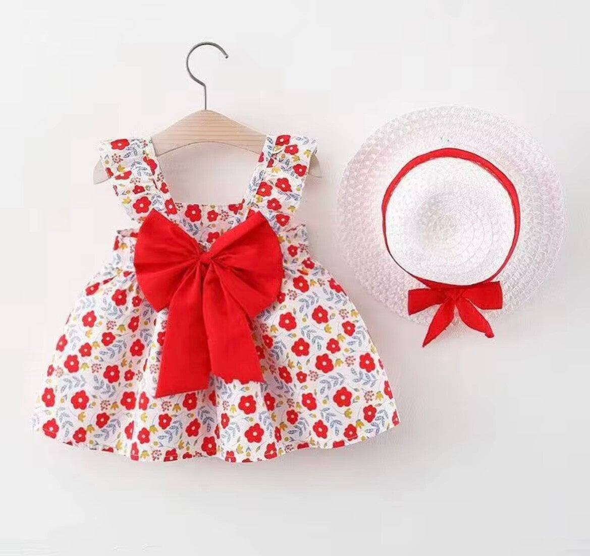 flower red baby dress