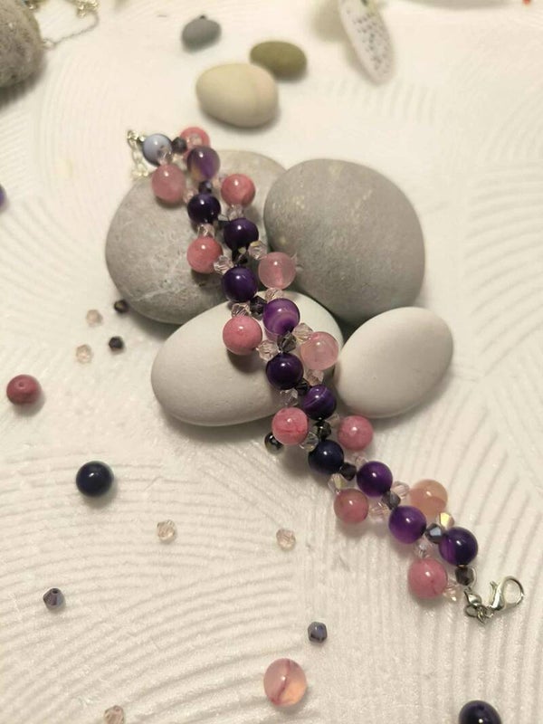 Amethyst Rose Crystal Bracelet