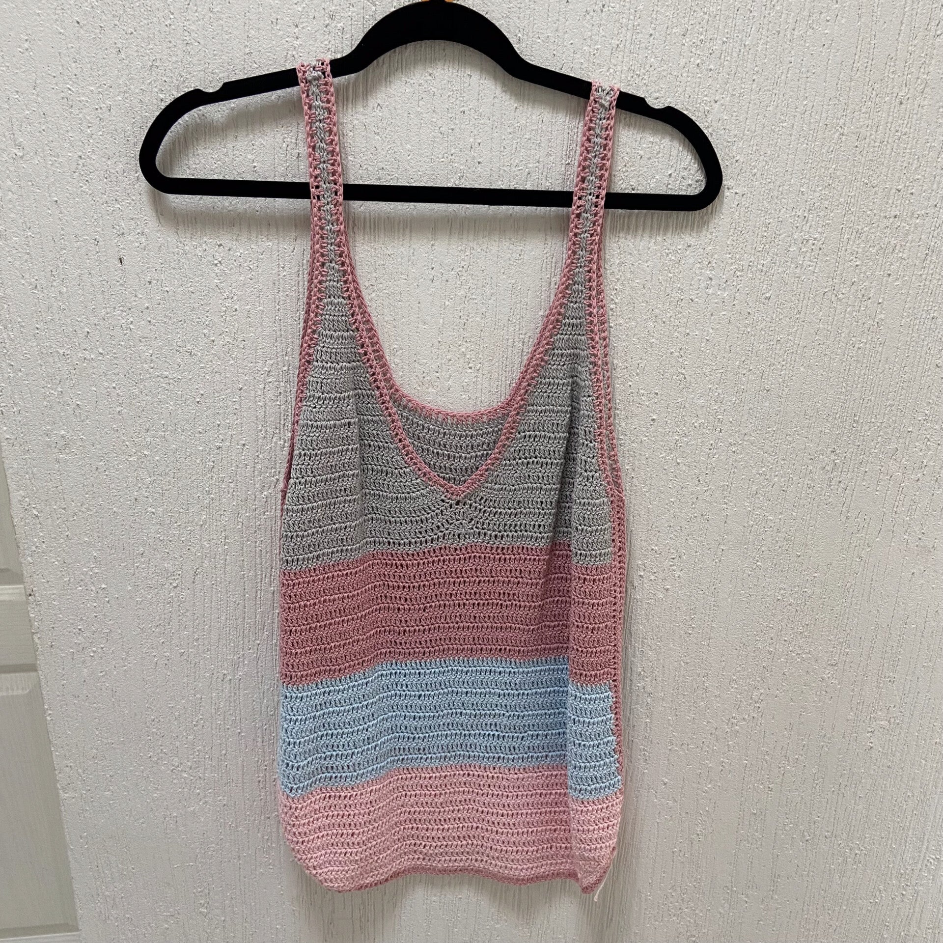 Top crochet rayas