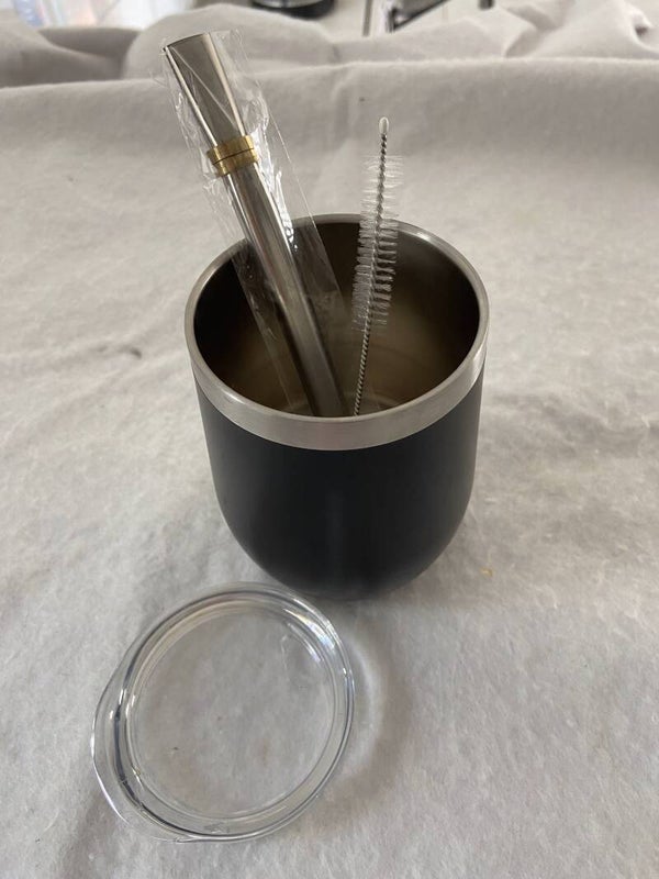 Set de Mate Acero Inoxidable con tapa, bombilla y cepillo