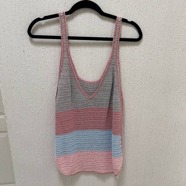 Top crochet rayas