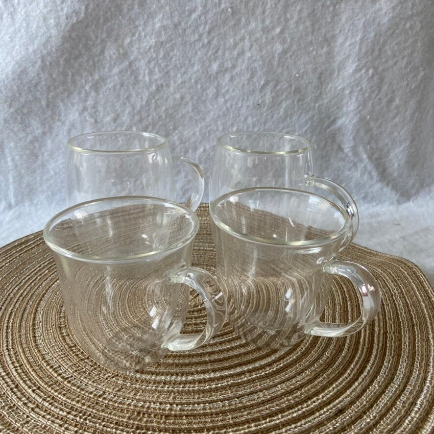 Juego de 4 tazas de vidrio de doble pared con aislamiento