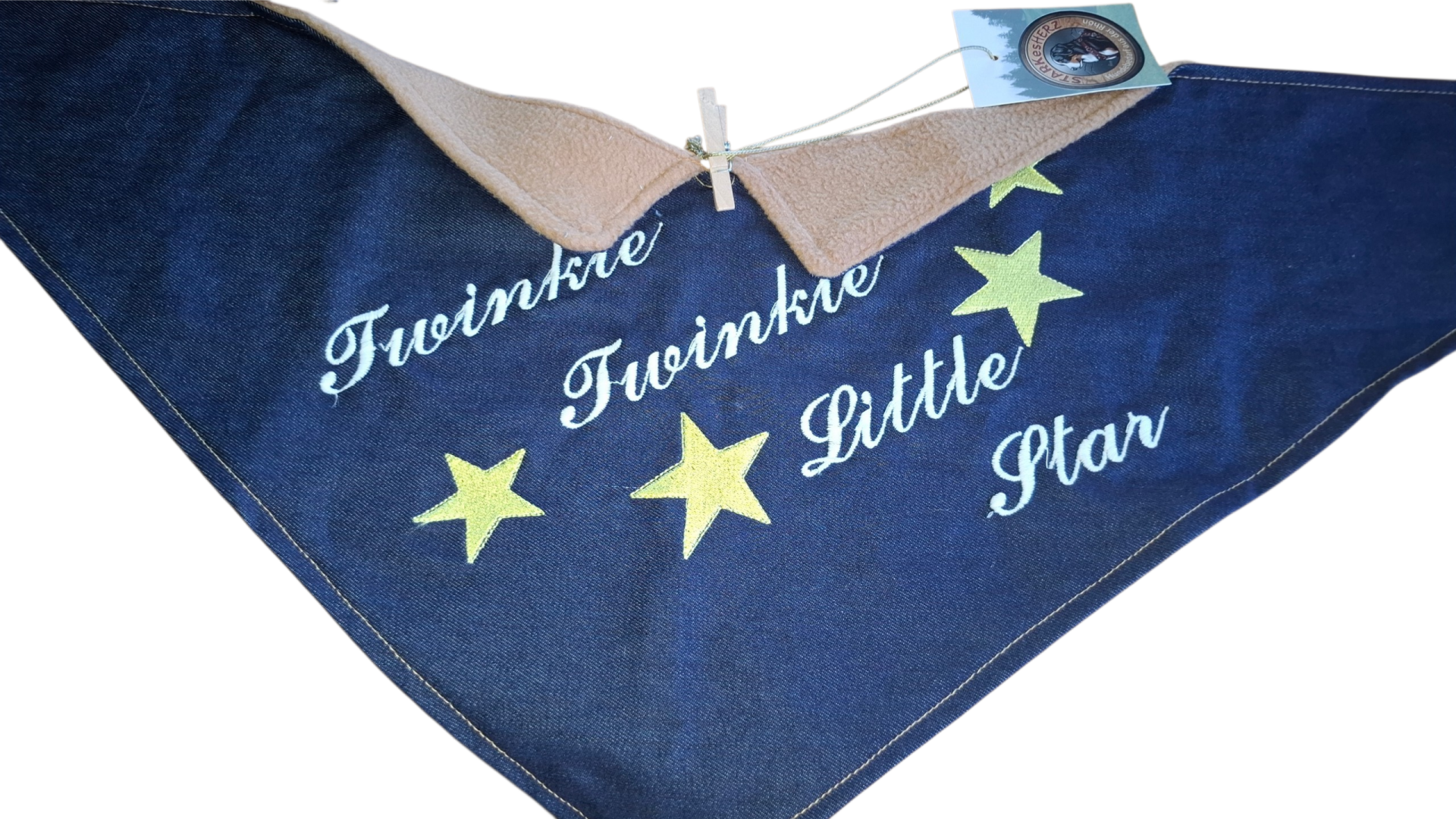 Besticktes Halstuch „Sternen-Staub“ – Leuchtende Sterne