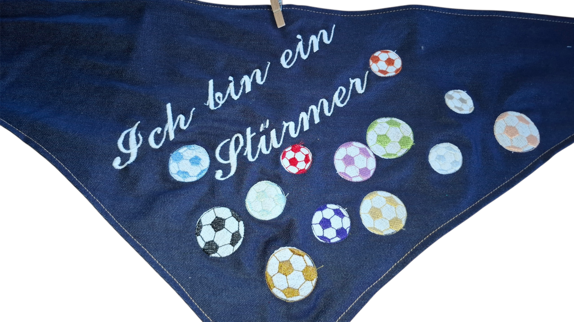 Besticktes Halstuch „Stürmer“ – Glow-in-the-Dark Fußball-Edition