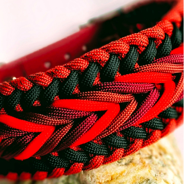 Paracord-Halsband "Glut & Erde" | Warme Eleganz/ Größe HU 40-50 cm