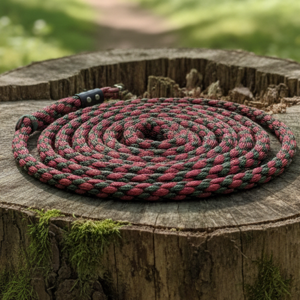 Paracord-Leine „Lange Rhön-Führung“ – Kompakte Kontrolle im Guckaisee-Muster (1,50 Meter).