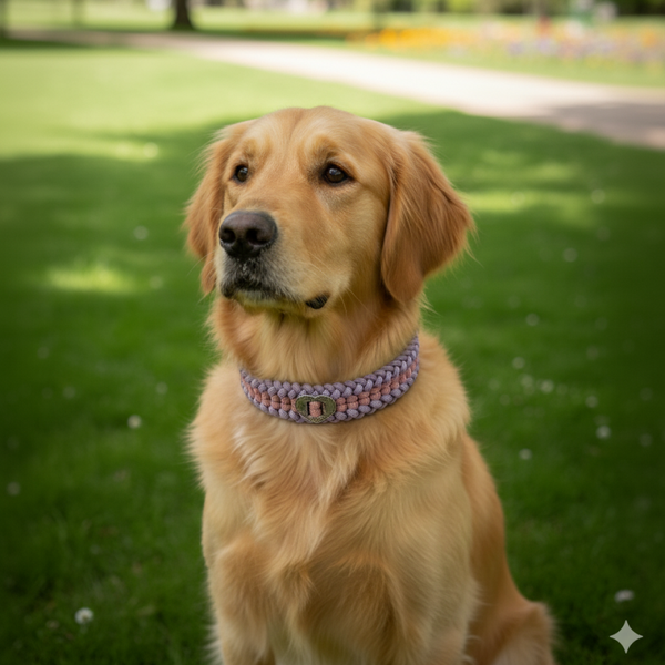 Paracord Halsband "Heideblüte" (HU 40-46 cm)